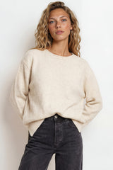 Willow Jumper - Relaxed fit Jumper with Long Sleeves in Beige
