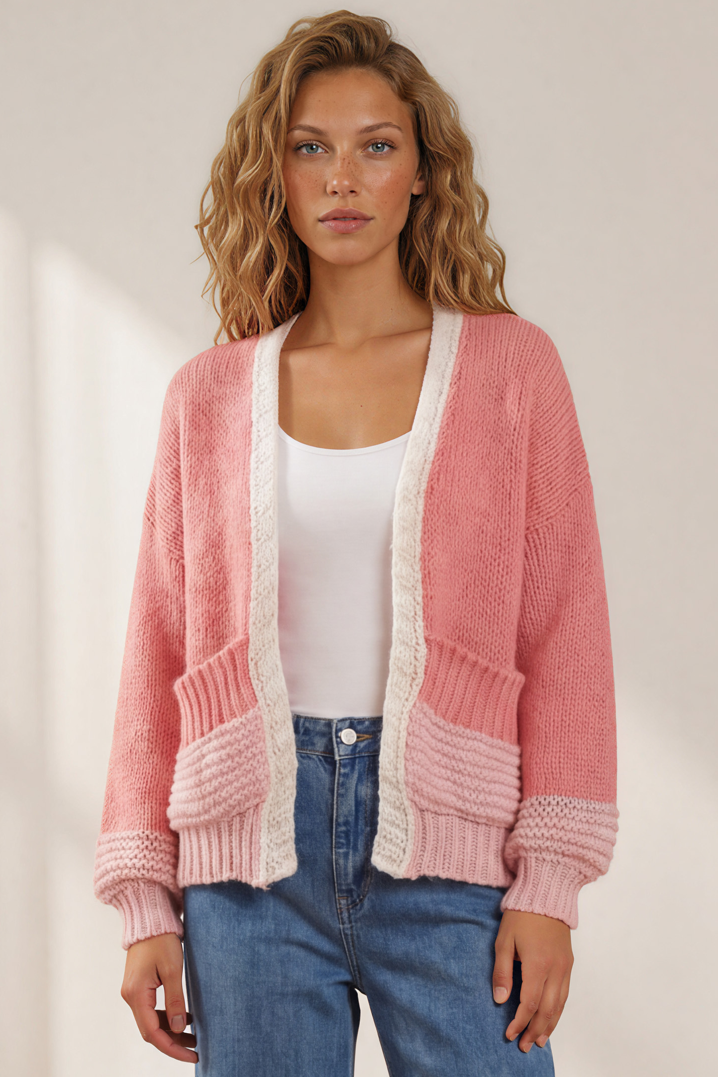 Isa Cardigan Block Open Knit