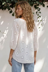 Blanche Blouse - Hollow Out Top in White