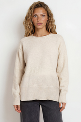 Willow Jumper - Relaxed fit Jumper with Long Sleeves in Beige