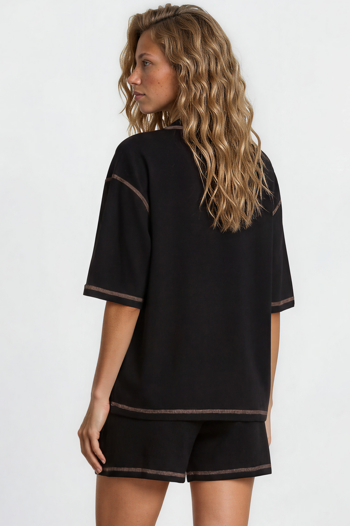 Ardan Set - Relaxed Oversized Set with Short Sleeves in Black