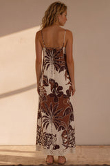 Marcella Maxi Dress - Spaghetti Strap Sun Dress with Lace Trims in Samara Print