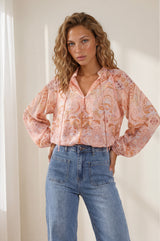 Cindy Wide Leg Jeans in Stone Wash Denim