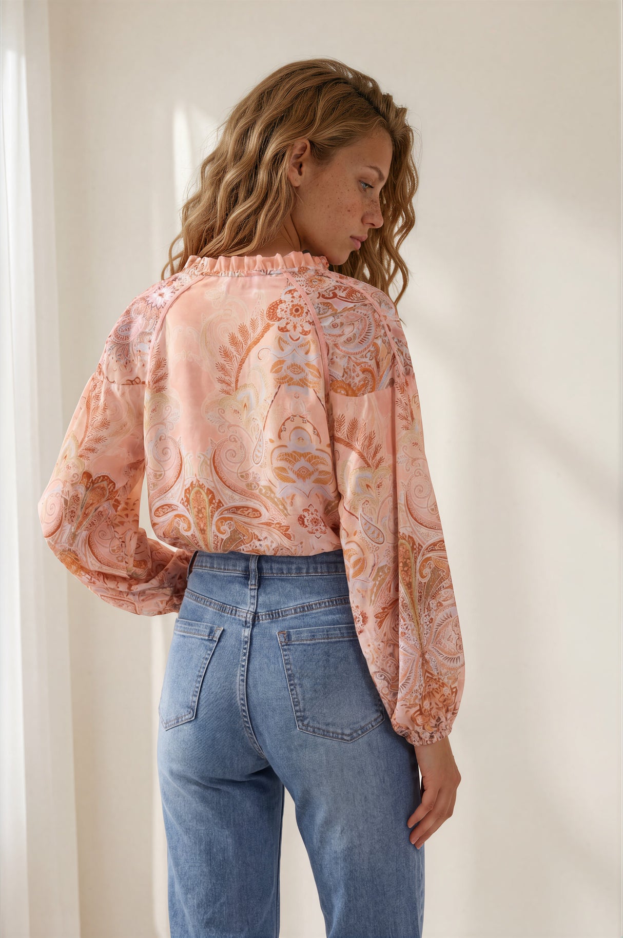 Cindy Wide Leg Jeans in Stone Wash Denim