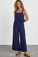 True Jumpsuit - Sqaure Neckline Overall Jumpsuit in Navy