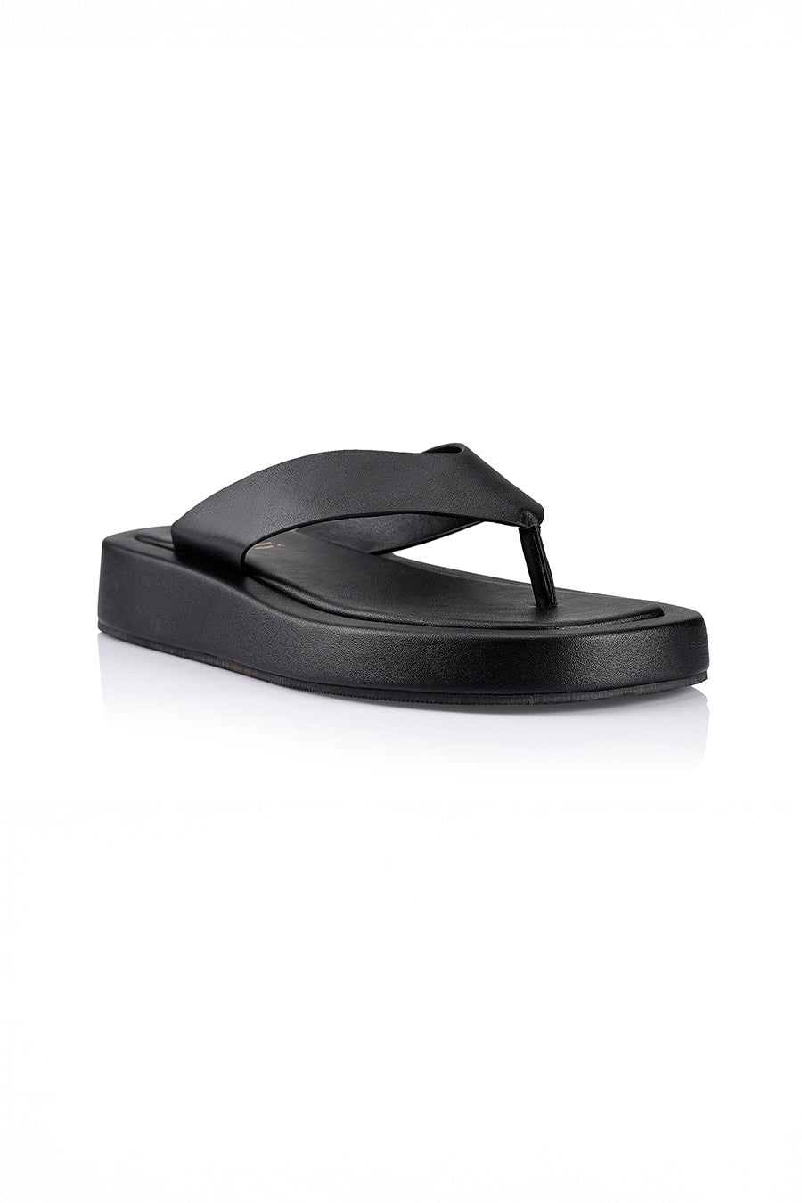Bouncer II Flatform Thongs - Black Smooth