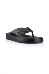 Bouncer II Flatform Thongs - Black Smooth