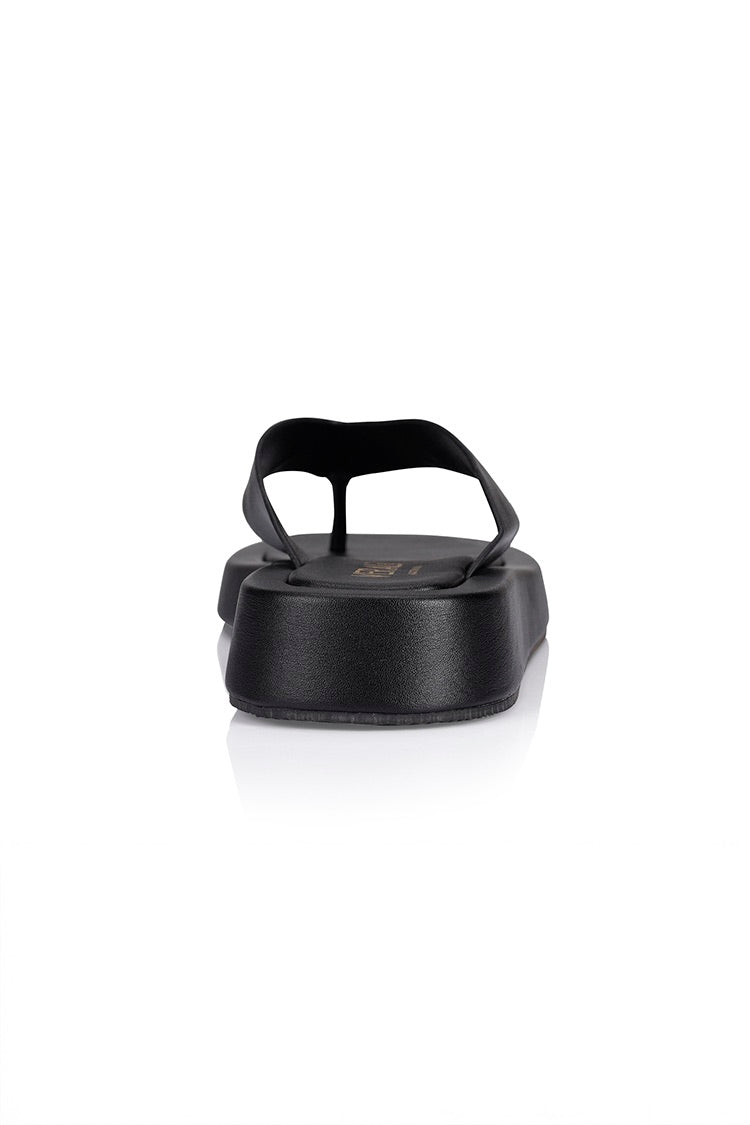 Bouncer II Flatform Thongs - Black Smooth