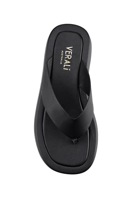 Bouncer II Flatform Thongs - Black Smooth
