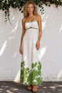 Model wearing Bria Maxi Dress in Clover Print from Salty Crush