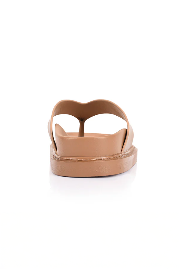 Bridget Foodbed Slides - Dark Camel Tan