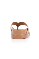 Bridget Foodbed Slides - Dark Camel Tan