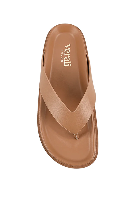 Bridget Foodbed Slides - Dark Camel Tan