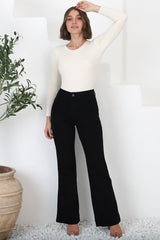 Britain Jeans - High Waist Flared Jeans in Black