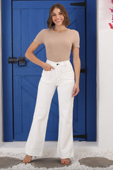 Britain Jeans - High Waist Flared Jeans in White