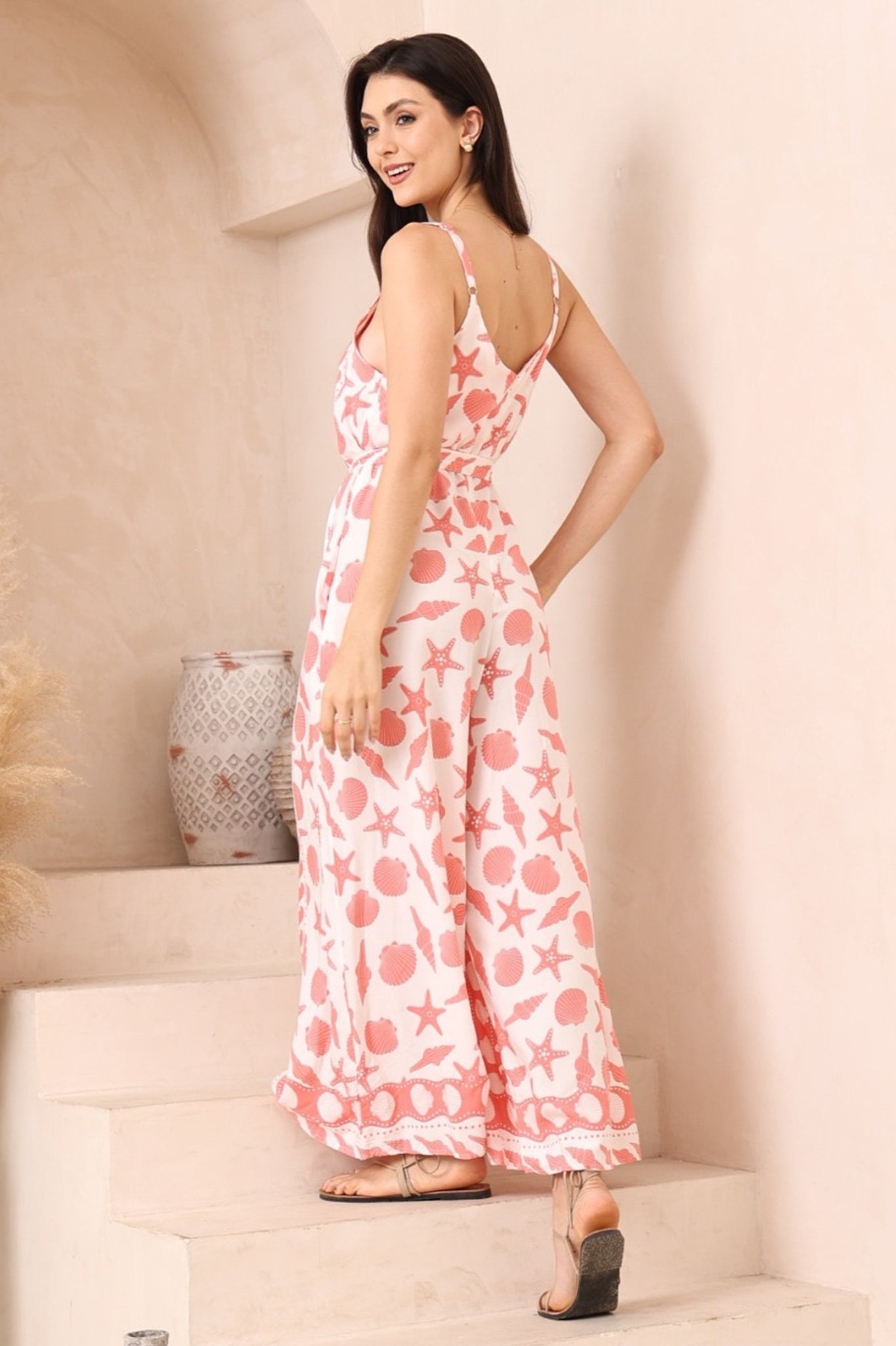 Brittany Jumpsuit - Adjustable Strap Overalls in Koralee Print