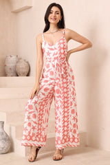 Brittany Jumpsuit - Adjustable Strap Overalls in Koralee Print