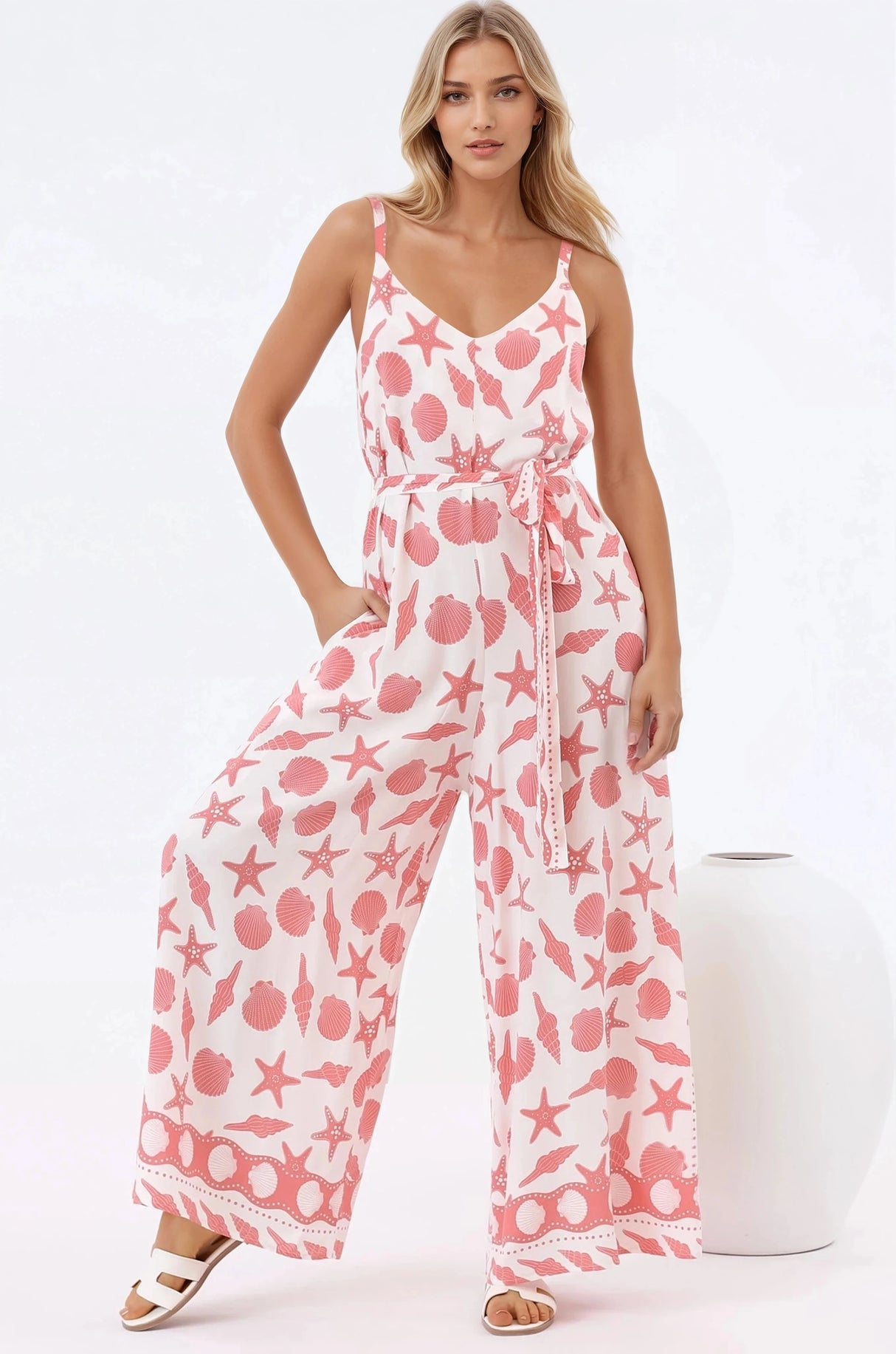 Brittany Jumpsuit - Adjustable Strap Overalls in Koralee Print