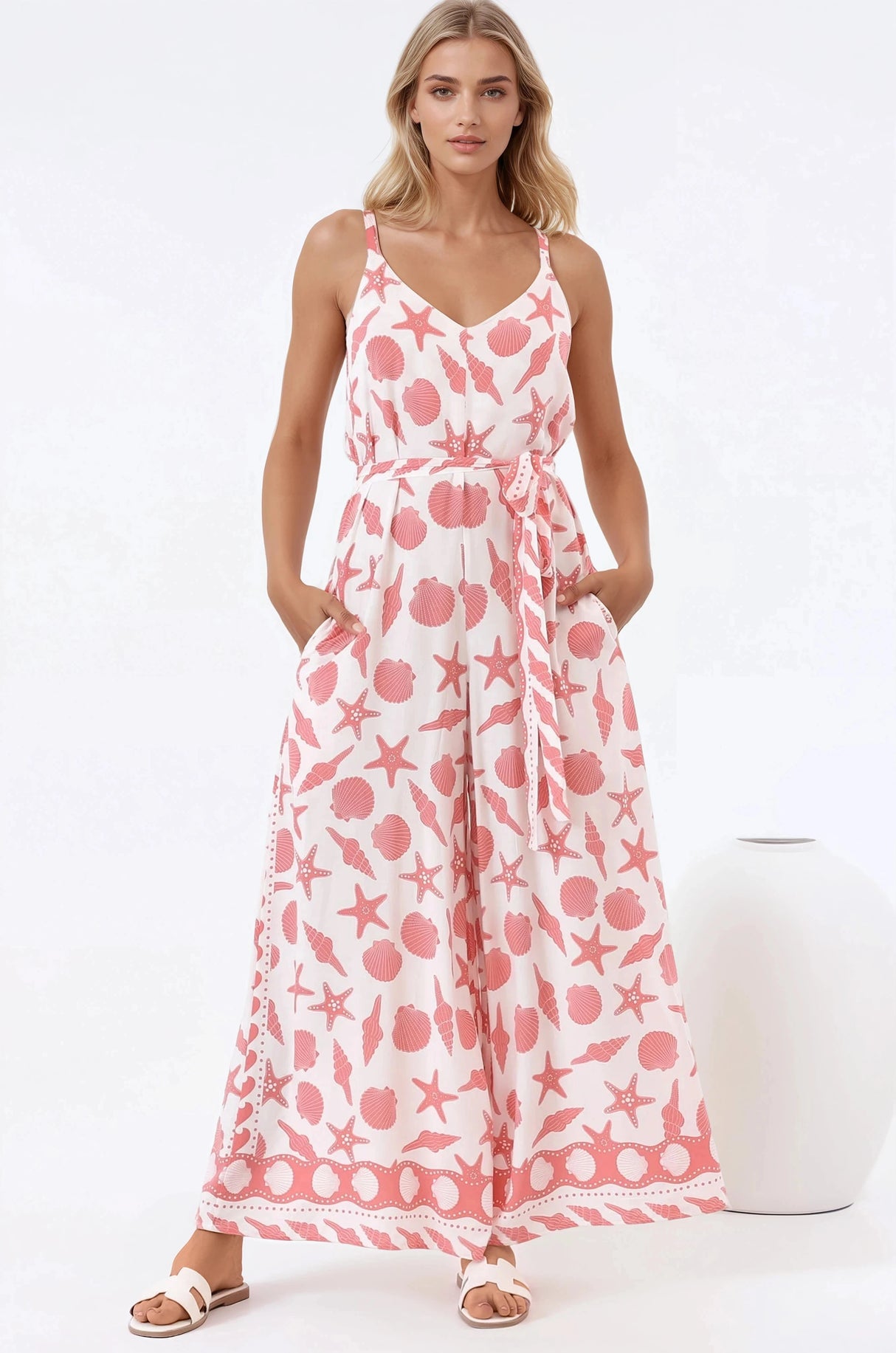 Brittany Jumpsuit - Adjustable Strap Overalls in Koralee Print