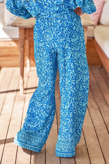 JAASE - Brooks Pants: Relaxed Drawstring Wide Leg Pants in Letty Print