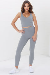 Axel Leggings - High Waisted Full Length Leggings in Light Grey