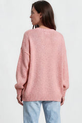 Model wearing Caesar Jumper in Pink from Salty Crush