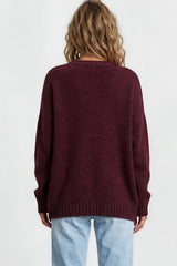 Model wearing Caesar Jumper in Wine from Salty Crush