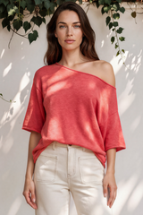 Model wearing Sallie Blouse in Retro Print from Salty Crush