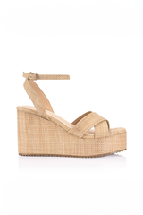 Callie Rope Wedges - Natural Raffia