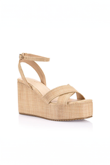 Callie Rope Wedges - Natural Raffia