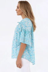 Carissa Top - On or Off Shoulder Pull Over Top in Siena Print
