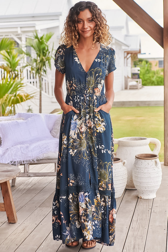 Jaase | Carmen - Indigo Maxi Dress | Salty Crush