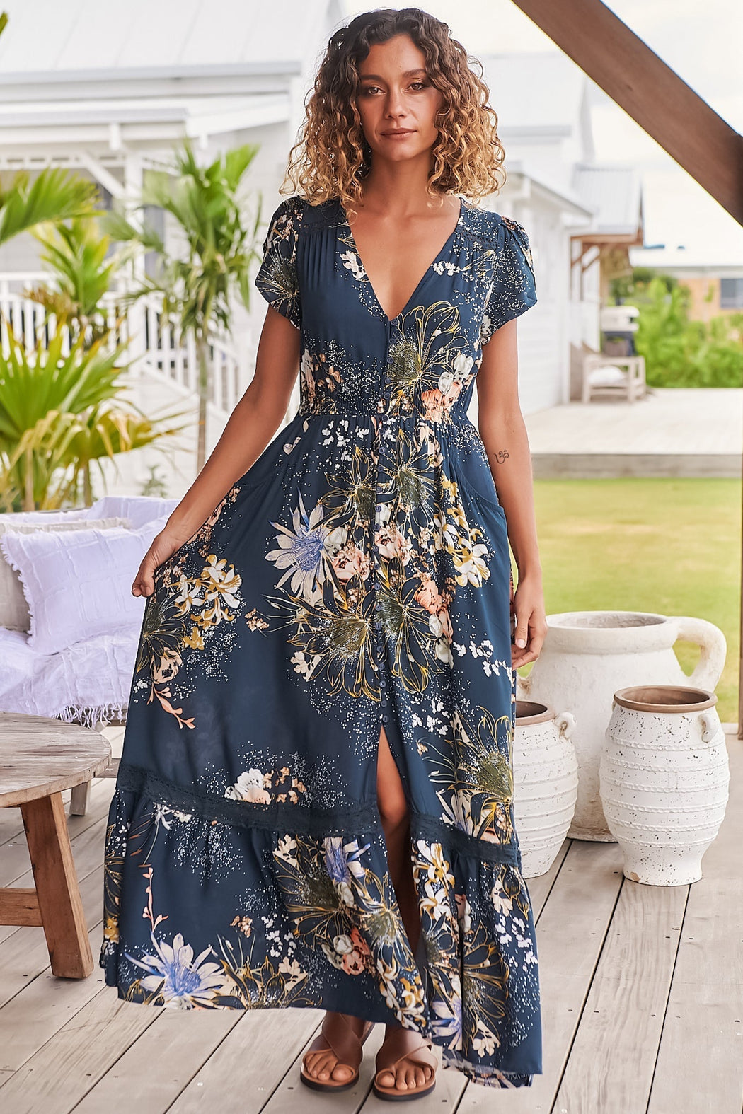 Jaase | Carmen - Indigo Maxi Dress | Salty Crush