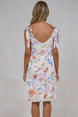 Byetta Mini Dress - Tie Shoulder Strap Sun Dress with Pockets in Rubie Print
