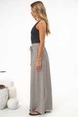 Camellia Pants - Paper Bag High Waisted Wide Leg Pants in Nola Print