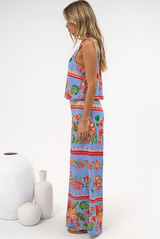 True Jumpsuit - Square Neckline Overall Jumpsuit in Leonora Print
