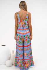 True Jumpsuit - Square Neckline Overall Jumpsuit in Leonora Print