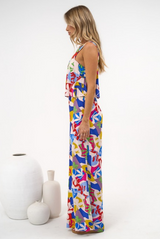 True Jumpsuit - Square Neckline Overall Jumpsuit in Annika Print