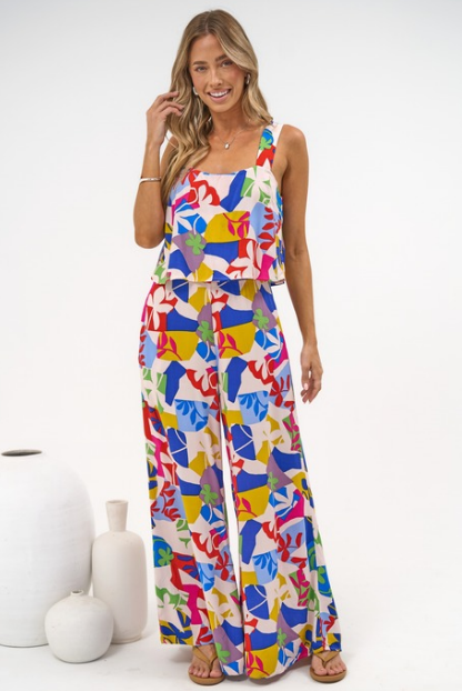 True Jumpsuit - Square Neckline Overall Jumpsuit in Annika Print