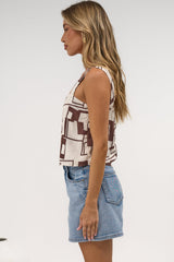 Umiko Cami - Thick Strap Boxy Cami in Como Print