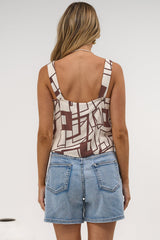 Umiko Cami - Thick Strap Boxy Cami in Como Print