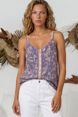 Model wearing Caty Top in Lennie Print from Salty Crush
