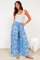 Charli Pants - Paper Bag High Waisted Wide Leg Pants in Alix Print