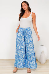 Charli Pants - Paper Bag High Waisted Wide Leg Pants in Alix Print