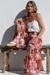 Charli Pants -  Paper Bag High Waisted Wide Leg Pants in Ashara Print