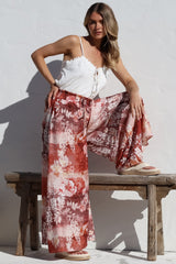 Charli Pants -  Paper Bag High Waisted Wide Leg Pants in Ashara Print