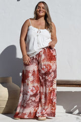 Charli Pants -  Paper Bag High Waisted Wide Leg Pants in Ashara Print