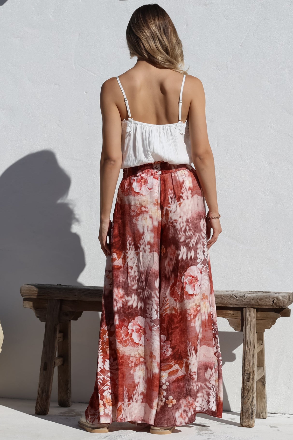 Charli Pants -  Paper Bag High Waisted Wide Leg Pants in Ashara Print