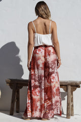 Charli Pants -  Paper Bag High Waisted Wide Leg Pants in Ashara Print