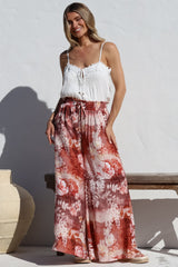 Charli Pants -  Paper Bag High Waisted Wide Leg Pants in Ashara Print